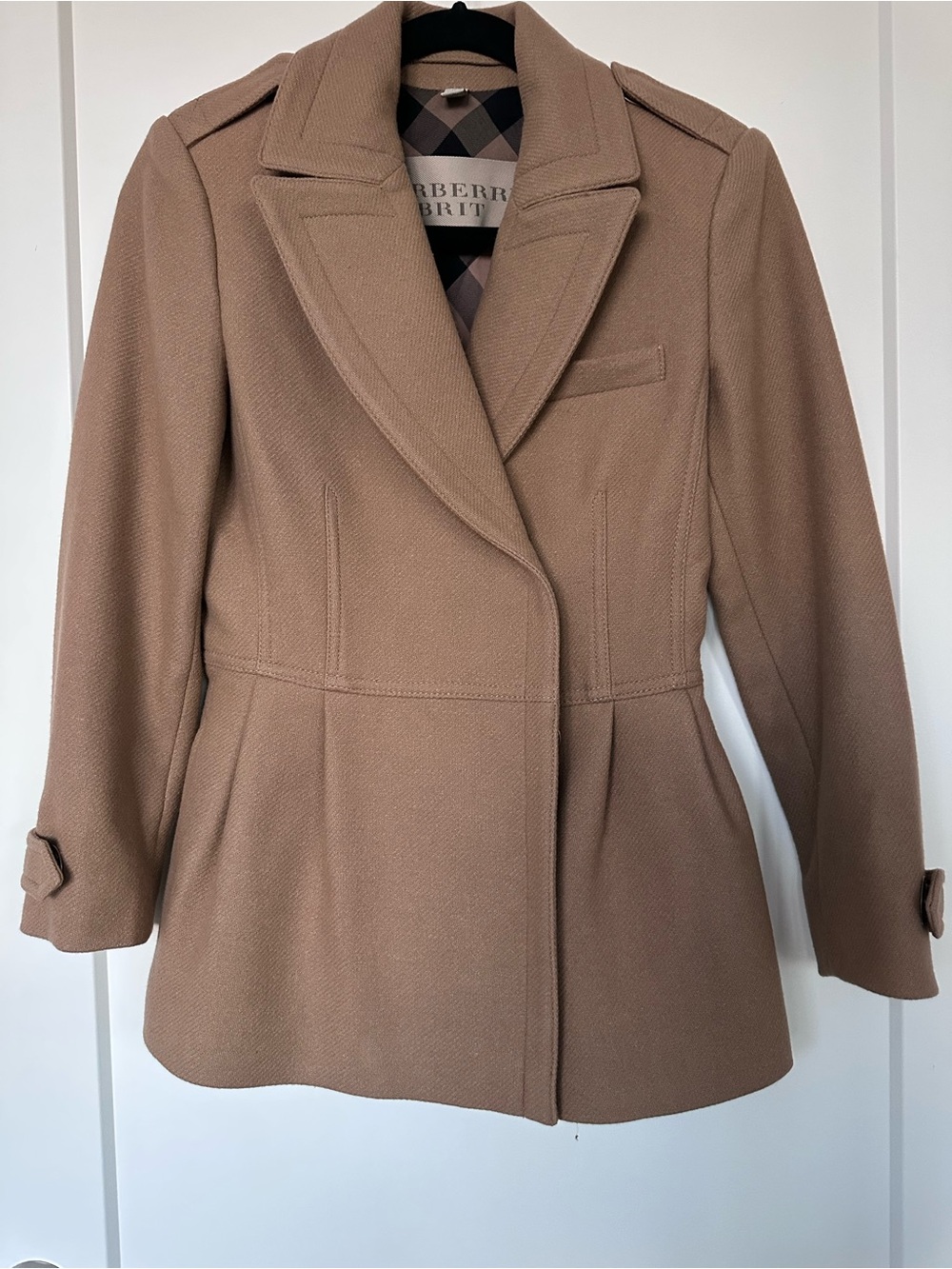 Burberry Camel Wool Blend Coat